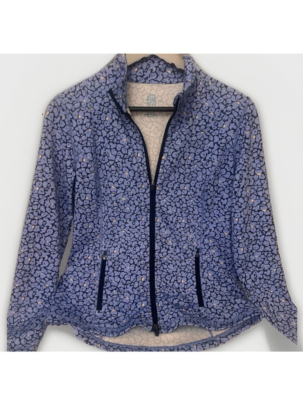 J McLAUGHLIN M Active BILLIE JACKET ZIPPER FRONT BLUE 70% POLY 30% SPANDEX. Ab